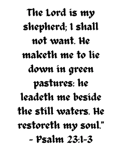 The Lord is my shepherd  Christian Bible Verse Wall Art